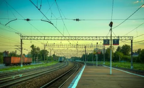 Empty train station Stock Photos