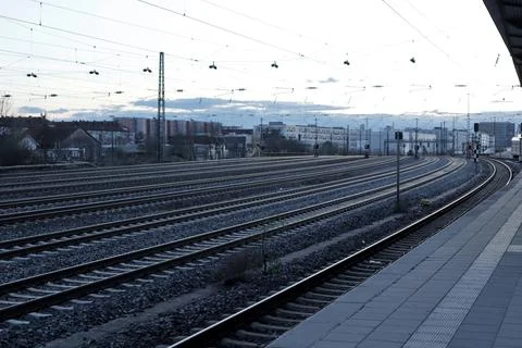 Empty train station Stock Photos