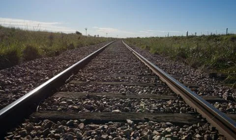Empty train track Stock Photos