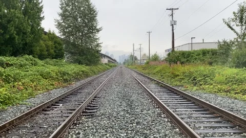 Empty Train Tracks Stock Footage 282549989