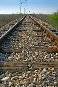 Empty train tracks Stock Photos