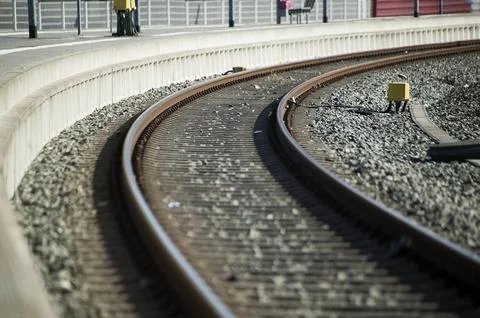 Empty train tracks Stock Photos