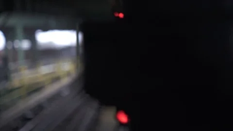 Empty train tracks rack focus on a foggy day Stock Footage 121585069