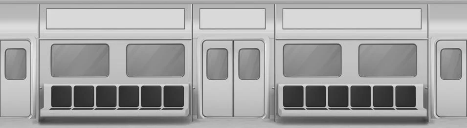 Empty train wagon interior with seats Stock Illustration