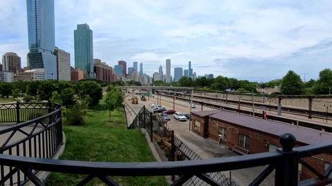 Empty train yard Stock Footage 279680366