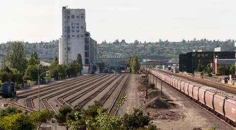 Empty train yard Stock Photos