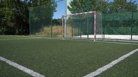 Empty training gate for classic fotbal Video stock 125902359