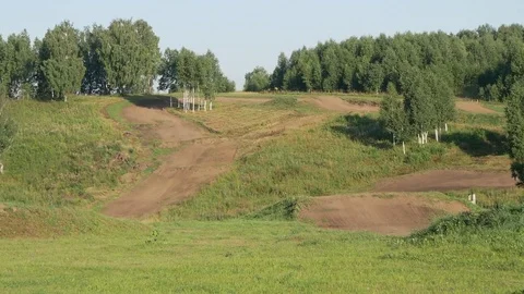 Empty training ground for motorcycling. Stock Footage 115329971