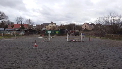An empty training ring for horses Video stock 246329097