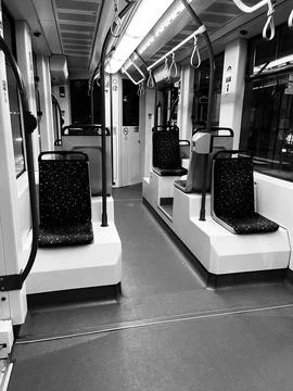 Empty tram in Budapest Foto stock