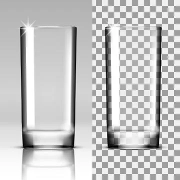Empty Transparent Clear Water Drinking Glasses Stock Illustration