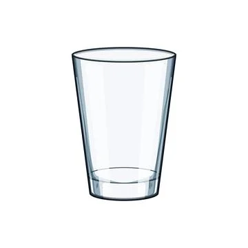 Empty transparent drinking glass illustration on white background Stock Illustration