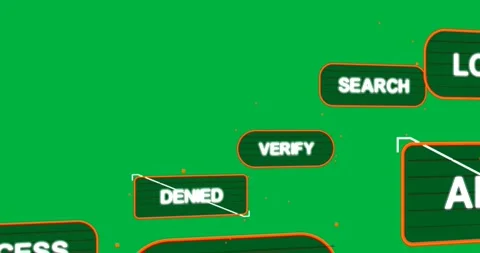 Empty transparent field starting ABORT and UI icons entering, shifting Video stock 327338853