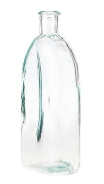 Empty transparent flask isolated on white Stock Photos