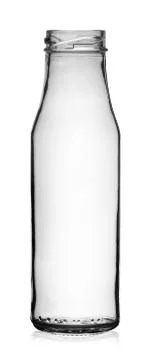 Empty transparent glass bottle without lid Stock Photos