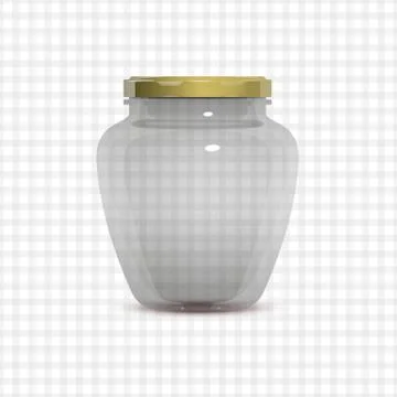 Empty Transparent Glass Jam Jar Stock Illustration