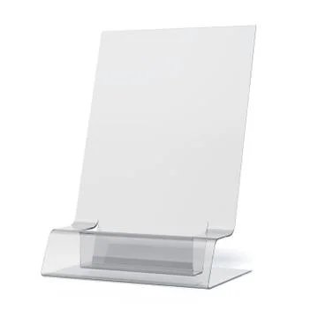 Empty transparent holder for leaflets Иллюстрация