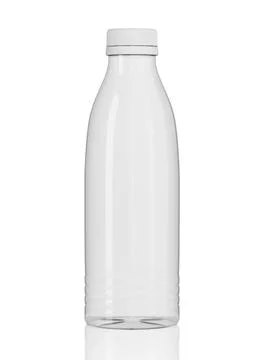 Empty transparent plastic bottle isolated on white background Stock Illustration
