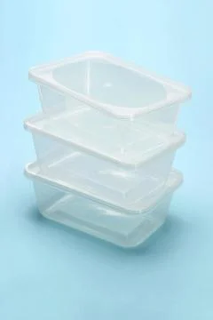 Empty transparent plastic boxes Stock Photos