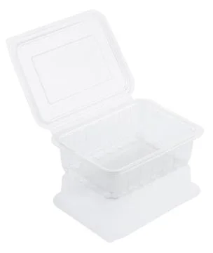 Empty transparent plastic food container Stock Photos