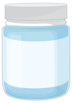 Empty Transparent Plastic Vitamin Jar with White Lid Stock Illustration