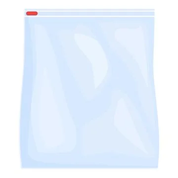 Empty transparent plastic zipper bag with red slider Stock Illustration