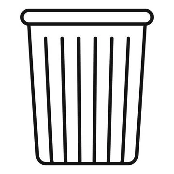 Empty trash can with vertical lines representing capacity Ilustração Stock
