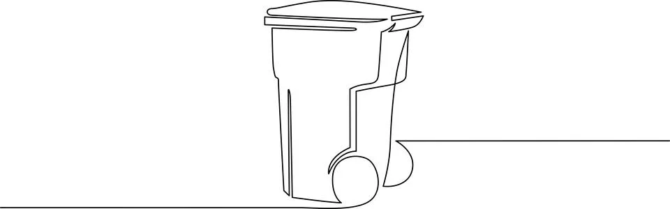 Empty trash can with wheels Vector Stock Illustration