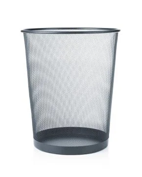 Empty trash, garbage bin isoalted on white background Stock Photos