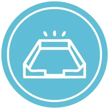 Empty in tray circular icon Illustrazione stock
