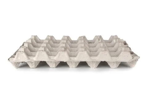 Empty tray of eggs isolated Stock Photos