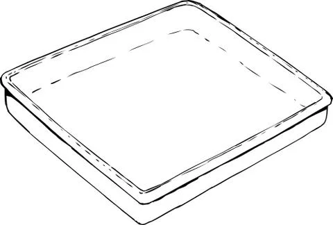 Empty tray illustration outline Stock Illustration