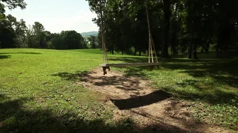 Empty Tree Swing Close Up Stock Footage 40949003