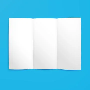 Empty Tri Fold Paper Mockup Stock Illustration