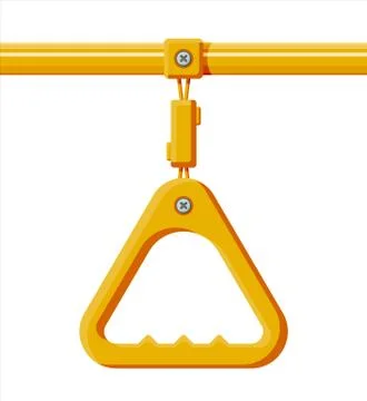 Empty triangle handrail in transport. Illustration