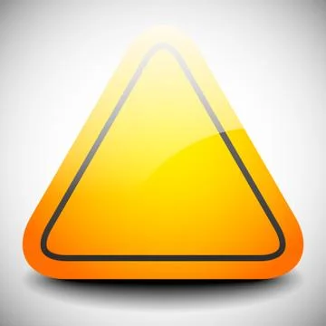 Empty triangular, orange road sign with highlight. Vector Stock Illustration
