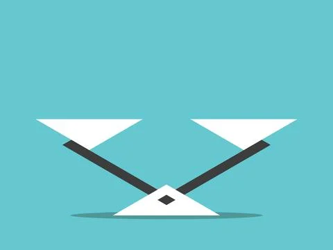 Empty triangular seesaw scale Illustrazione stock