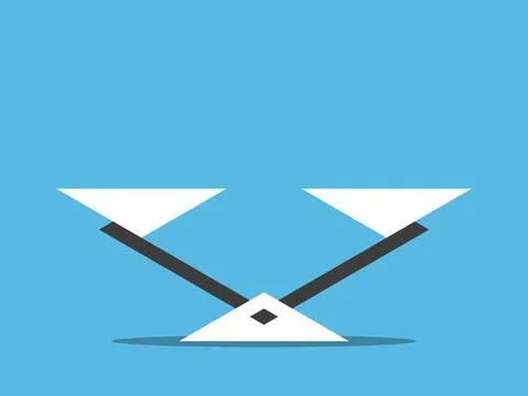 Empty triangular seesaw scale Stock Illustration