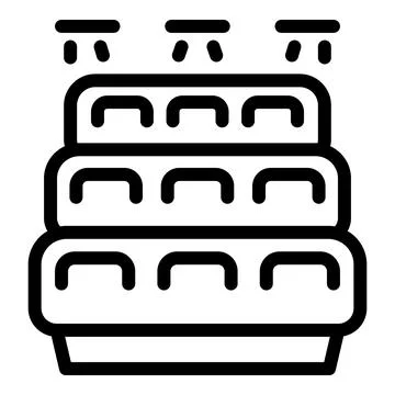 Empty tribune with projectors lighting seats for spectators Stock Illustration
