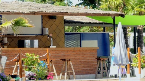 Empty Tropical Bar Stock-Footage 100282401