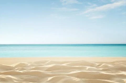 Empty tropical beach background with copy space Stock Photos