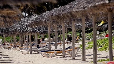 The empty tropical beauty beach Stock Footage 77284463