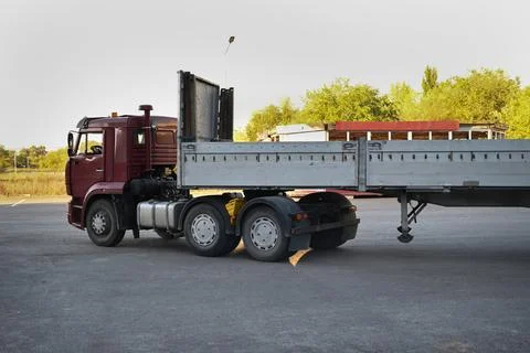 An empty truck with sides is ready for loading Stock Photos