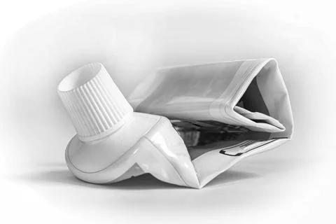 The empty tube of toothpaste Stock Photos