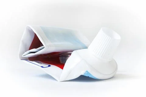 The empty tube of toothpaste Stock Photos