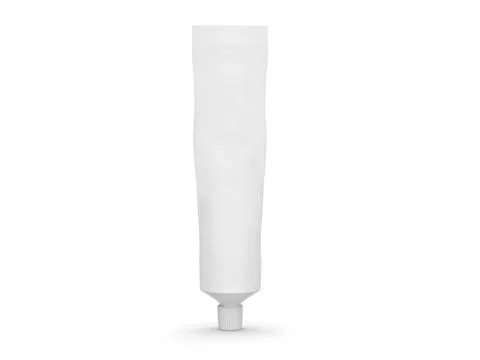 Empty tube of toothpaste on white background Ilustración de archivo