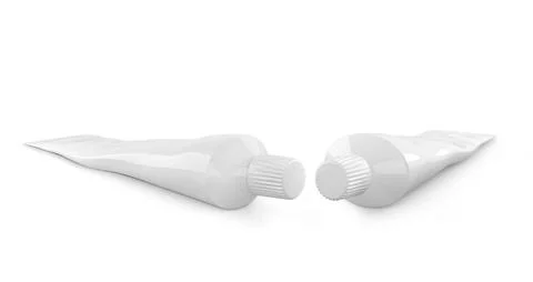 Empty tube of toothpaste on white background Ilustración de archivo