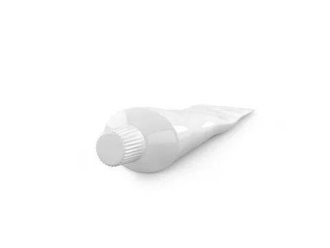 Empty tube of toothpaste on white background Ilustración de archivo