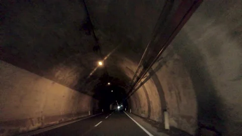 Empty tunnel. Driving trough a tunnel Stock Footage 169818974