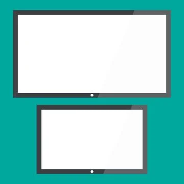 Empty tv frame transparency screen. Lcd tv display screen Illustrazione stock